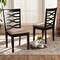 Baxton Studio Lanier Sand Upholstered Brown Finished 2-Piece Wood Dining Chair Set 170-10529 - alternate 7
